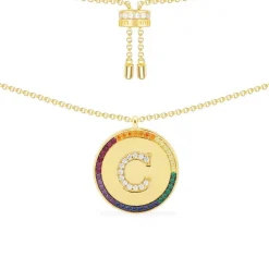 APM Monaco Rainbow Alphabet Adjustable Necklace- Necklaces