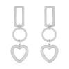 APM Monaco Rectangle Circle And Heart Drop Earring- Earrings