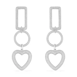 APM Monaco Rectangle Circle And Heart Drop Earring- Earrings