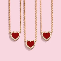 APM Monaco Red Heart Adjustable Necklace- Necklaces