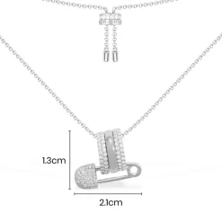 APM Monaco Safety Pin Adjustable Necklace- Necklaces