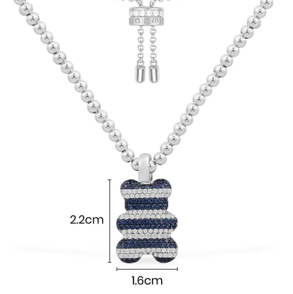 APM Monaco Saint-Tropez Yummy Bear (Clippable) Adjustable Necklace With Beads- Necklaces