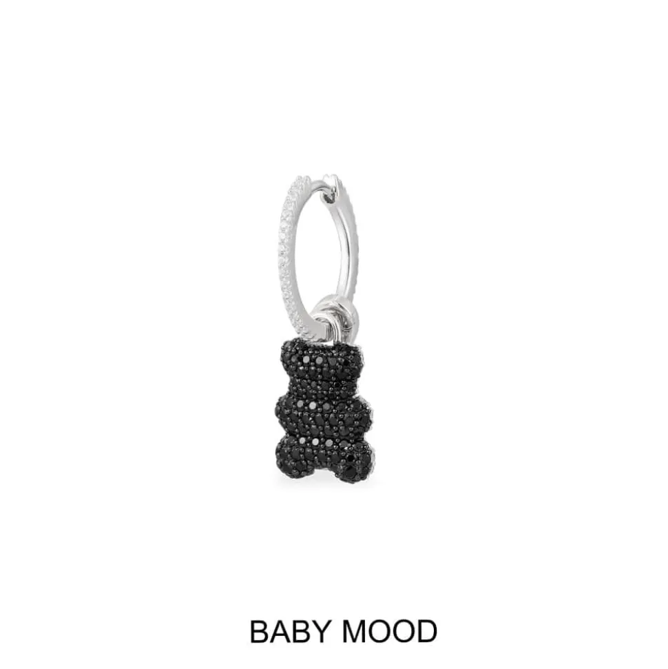 APM Monaco Single Baby Mood Yummy Bear (Clippable) Hoop Earring- Earrings