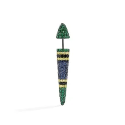 APM Monaco Single Multicolor Pave Underlobe Earring- Earrings