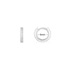 APM Monaco Small 6 Mm Paved Hoop Earrings- Earrings