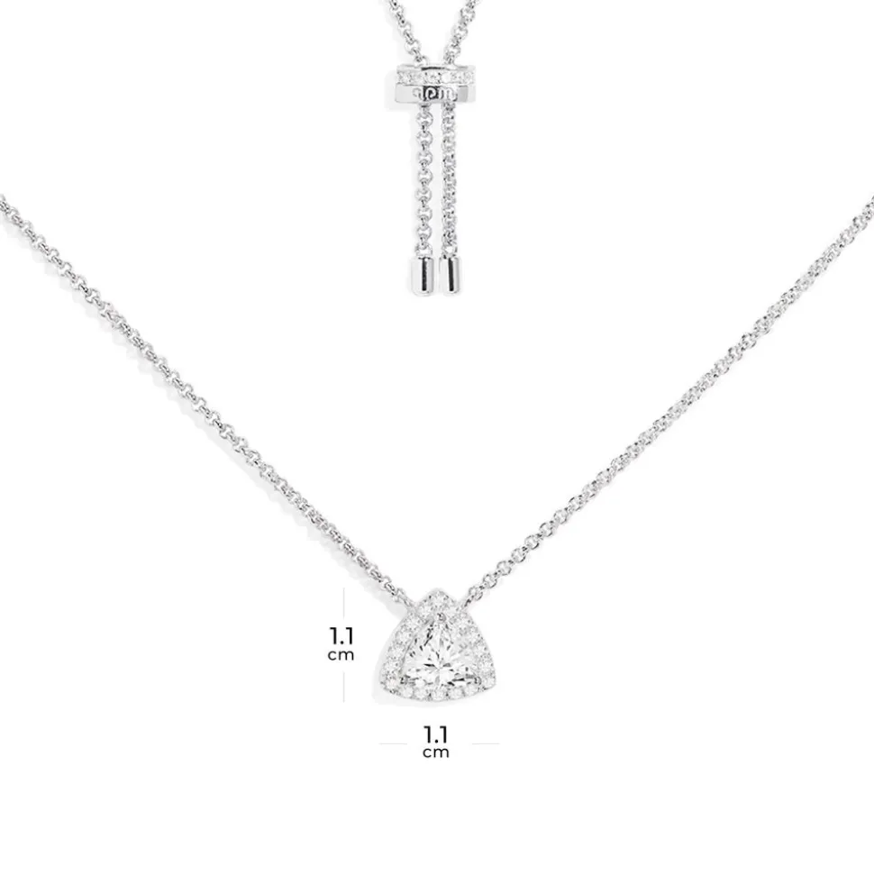 APM Monaco Triangle Pave Adjustable Necklace- Necklaces