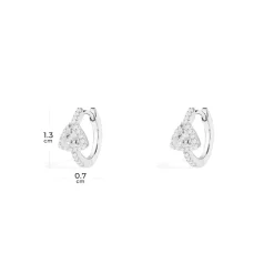APM Monaco Triangle Pave Hoop Earrings- Earrings
