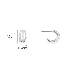APM Monaco Triple Hoop Earrings- Earrings