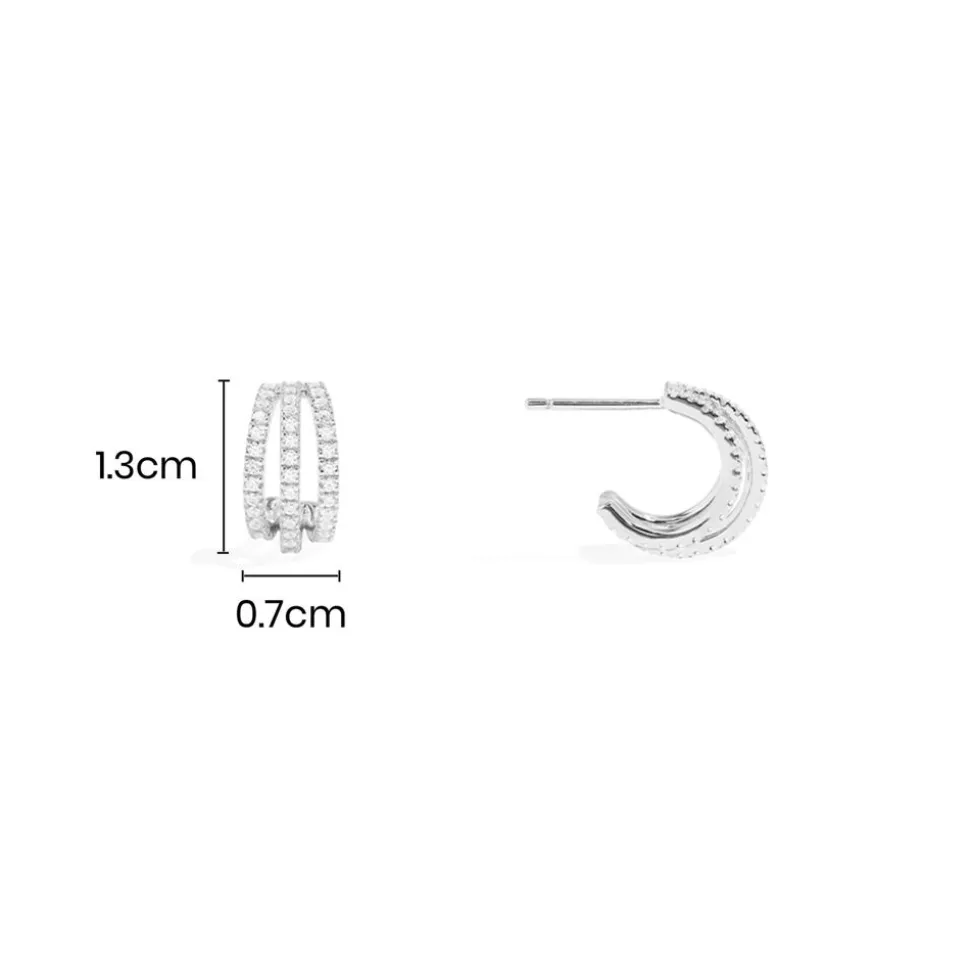 APM Monaco Triple Hoop Earrings- Earrings