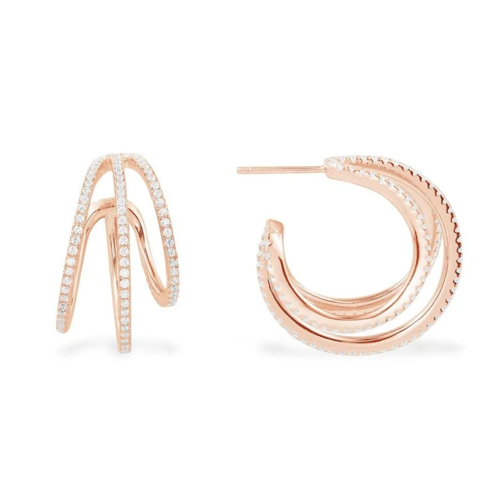 APM Monaco Triple Hoop Earrings- Earrings