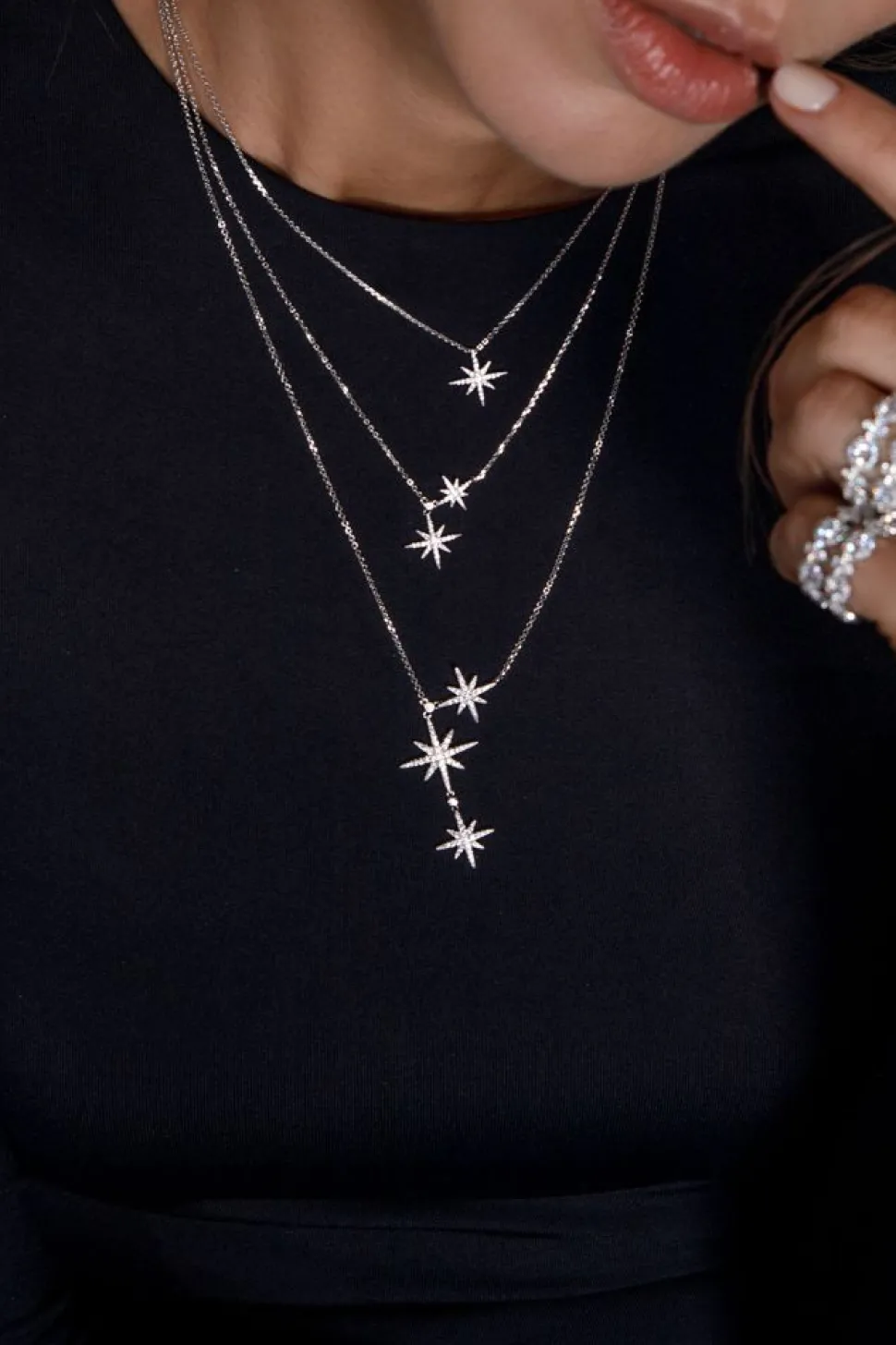 APM Monaco Triple Meteorites Adjustable Necklace- Necklaces