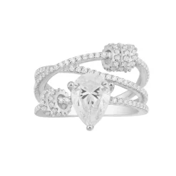 APM Monaco Triple-Hoop Ring With Pear Stone- Rings