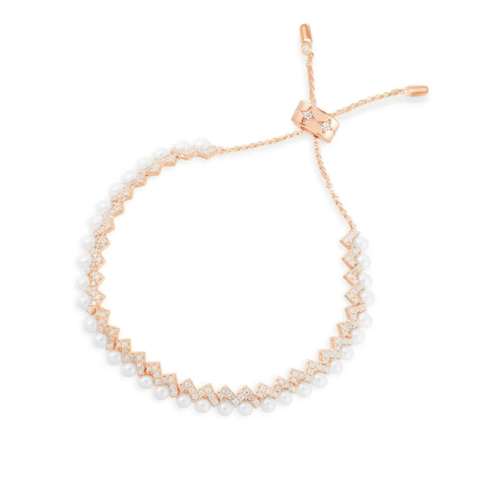 APM Monaco Up And Down Adjustable Bracelet With Pearls- Bracelets