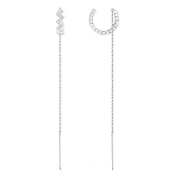 APM Monaco Up And Down Drop Ear Cuff With Chain- Earrings