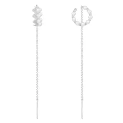 APM Monaco Up And Down Pearls Ear Cuff With Chains- Earrings