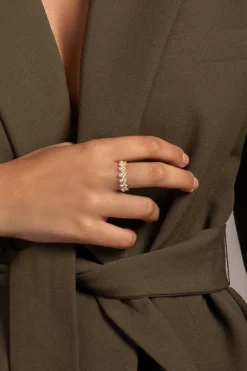 APM Monaco Up And Down Ring With Pearls- Rings