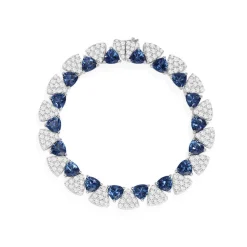 APM Monaco White & Blue Triangle Bracelet- Bracelets