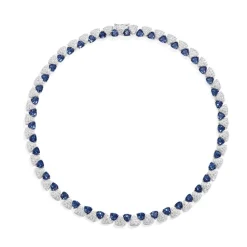 APM Monaco White & Blue Triangle Choker- Necklaces