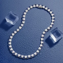 APM Monaco White & Blue Triangle Choker- Necklaces