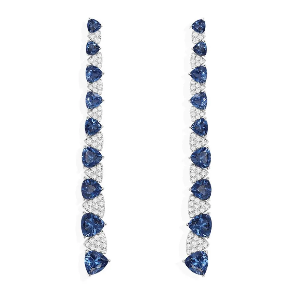 APM Monaco White & Blue Triangle Drop Earrings- Earrings