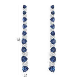 APM Monaco White & Blue Triangle Drop Earrings- Earrings