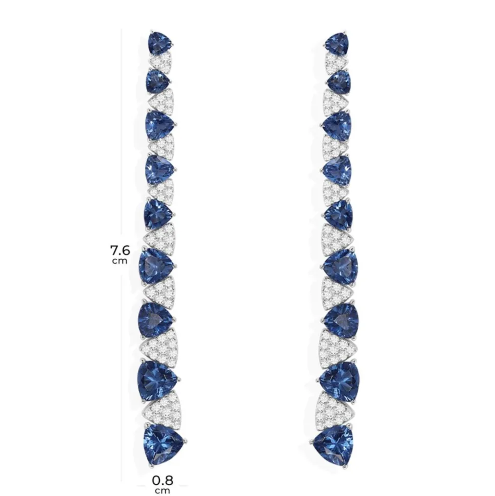 APM Monaco White & Blue Triangle Drop Earrings- Earrings