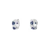 APM Monaco White & Blue Triangle Hoop Earrings- Earrings