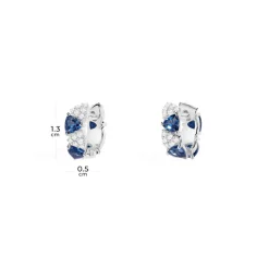 APM Monaco White & Blue Triangle Hoop Earrings- Earrings