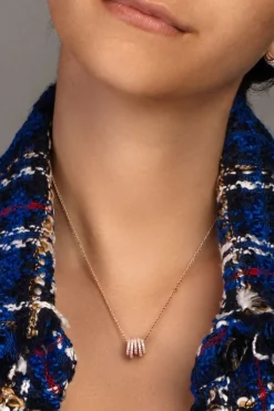 APM Monaco White Hoop Adjustable Necklace- Necklaces