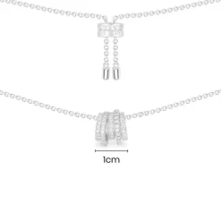 APM Monaco White Hoop Adjustable Necklace- Necklaces