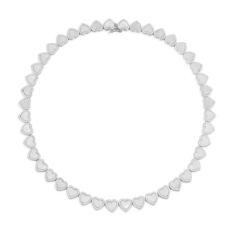 APM Monaco White Nacre Heart Choker- Necklaces