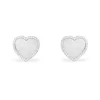 APM Monaco White Nacre Heart Stud Earrings- Earrings