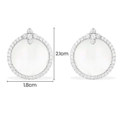 APM Monaco White Nacre Round Earrings- Earrings