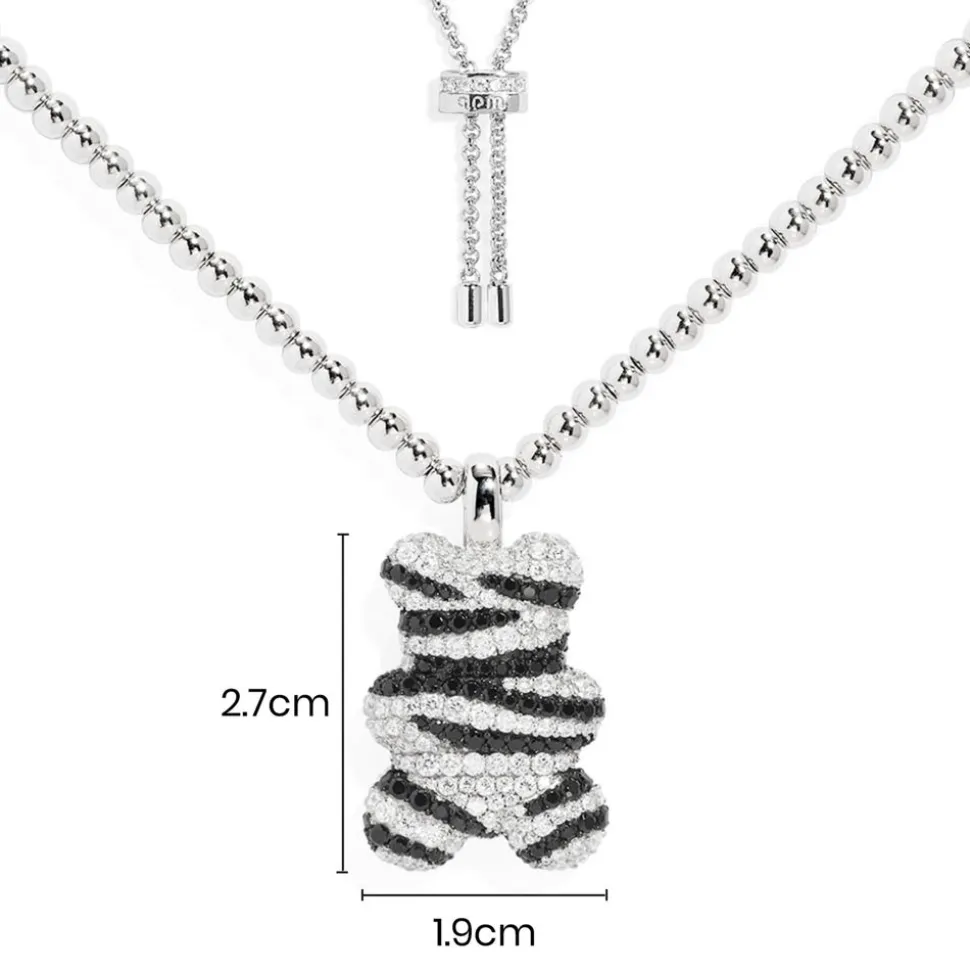 APM Monaco Xl Wild Yummy Bear Adjustable Necklace With Beads- Necklaces
